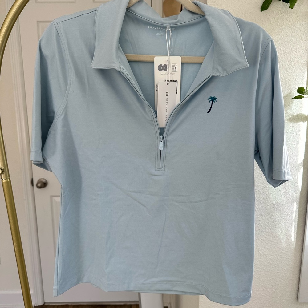 Travis Mathew Light Blue Women’s Golf Polo Shirt - Picture 10 of 11